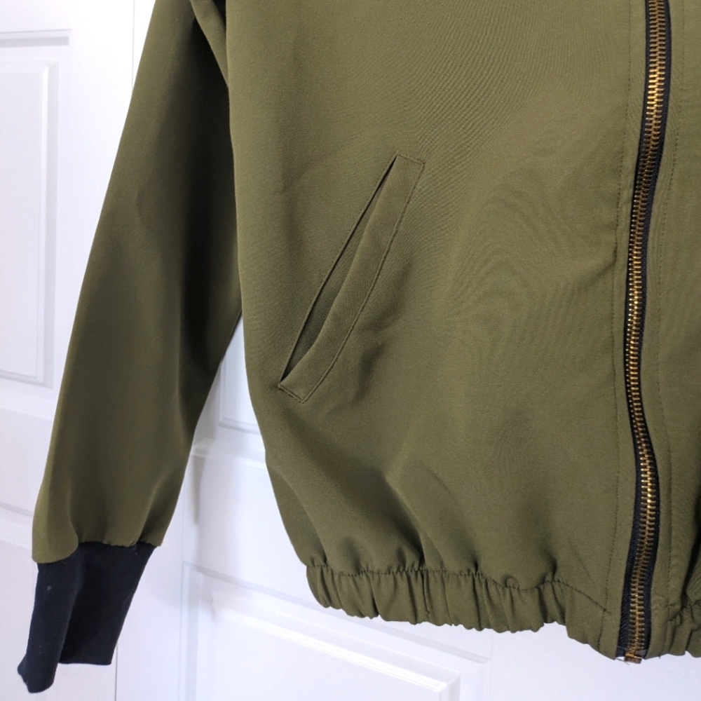 Rewind Olive Bomber Jacket - Picture 6 of 6